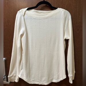 Cream boatneck sweater from Loft